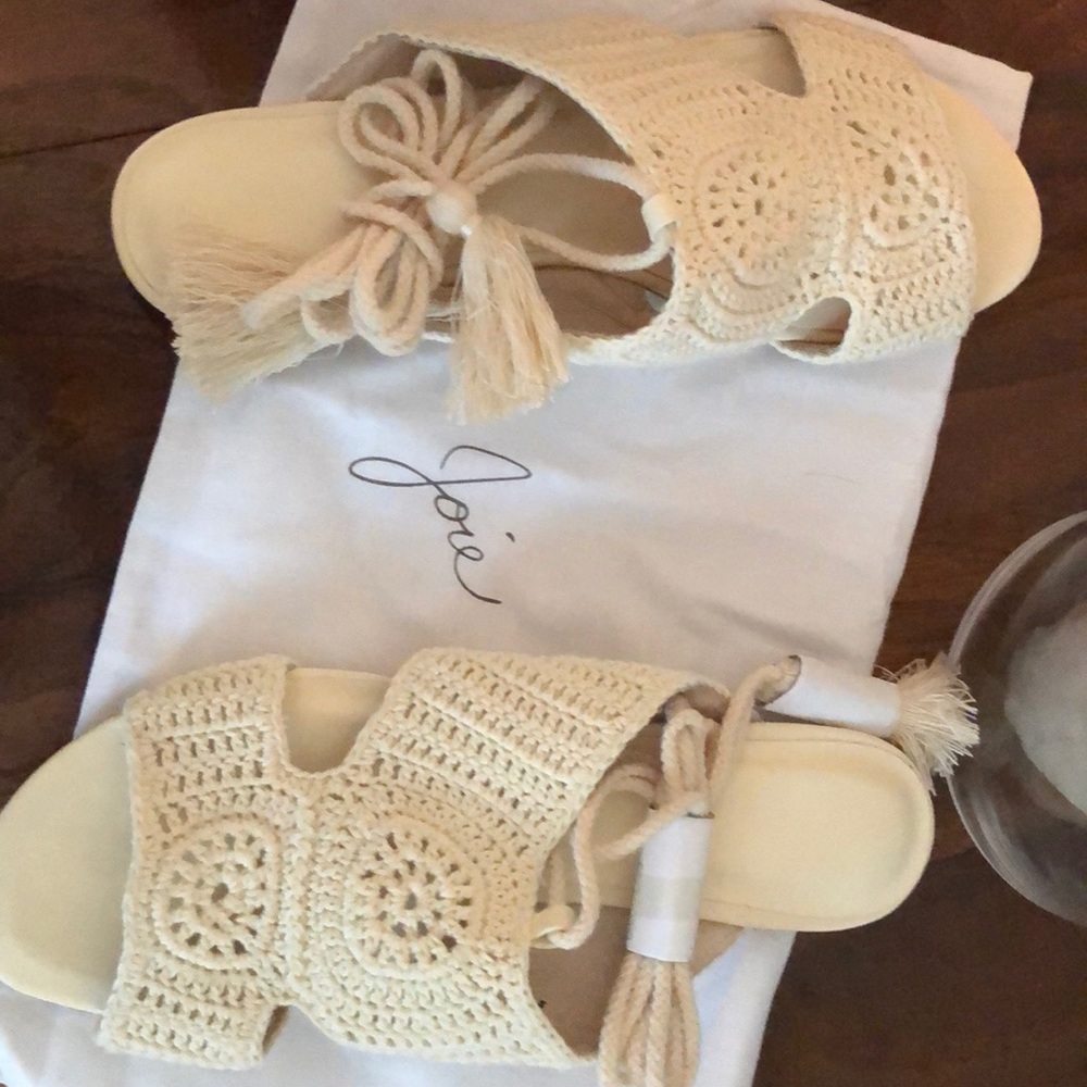 Size 38 brand new with box ivory Joie sandals